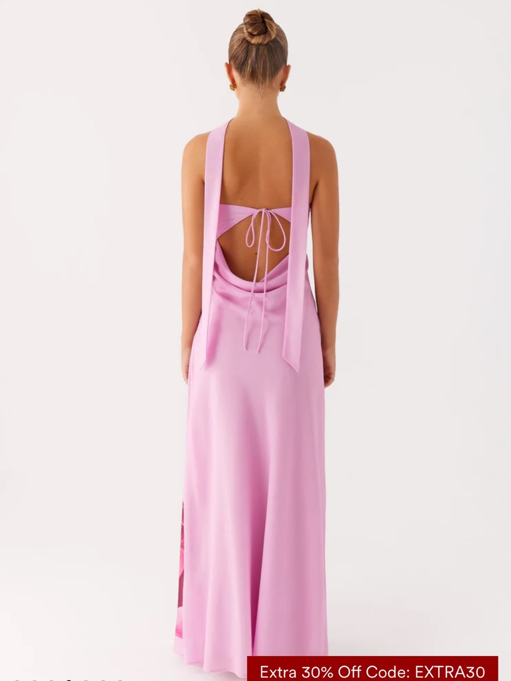 Peppermayo Pink Strapless Floral Column Gown with Magenta Accents - Picture 2 of 2